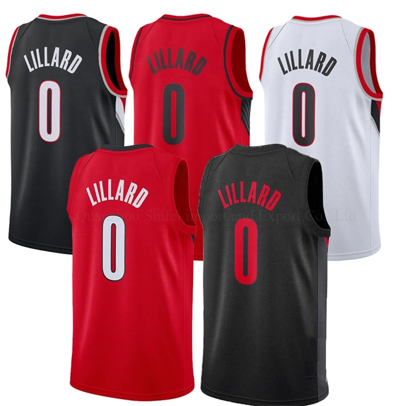 

Customized Damian Lillard Jersey Embroidered Basketball Shorts #0 Men's Damian Lillard Black Basketball Jersey