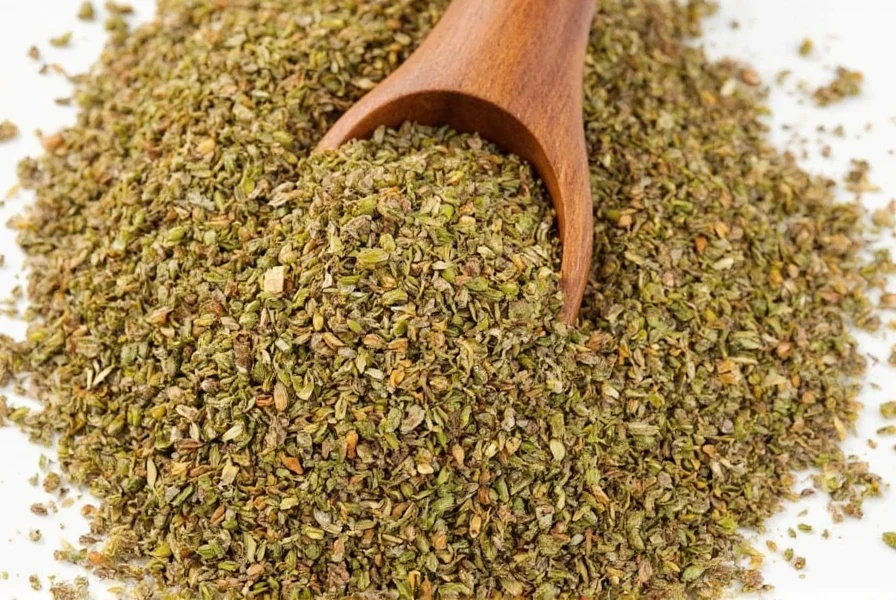 Dried coriander seeds next to ground coriander powder