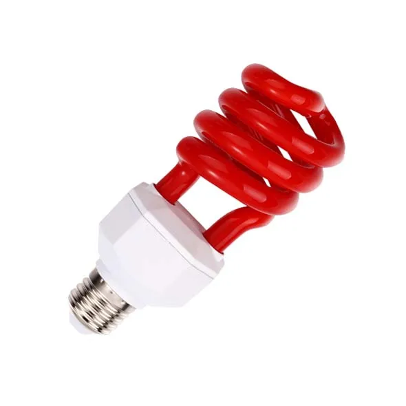 Red compact fluorescent spiral 26W colorful christmas party light bulb