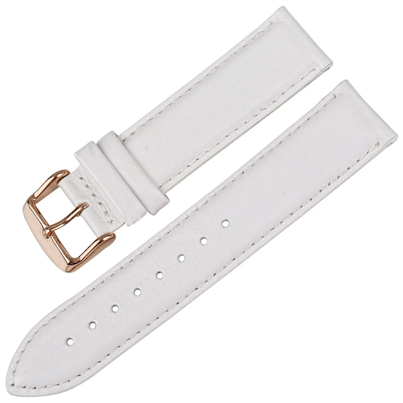 

MAIKES Simple Design White Women Watch Band Real Leather Watch Strap Crocodile Pattern Watchband Bracelets Gifts