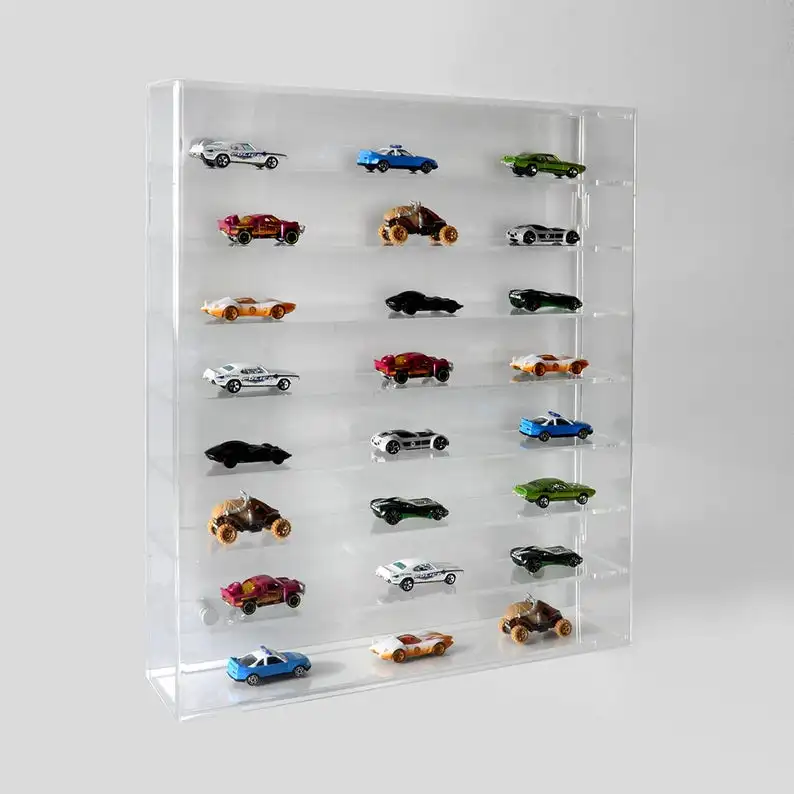Lucite Collectible Display Shelves Toy Car Wall Mounted Perspex