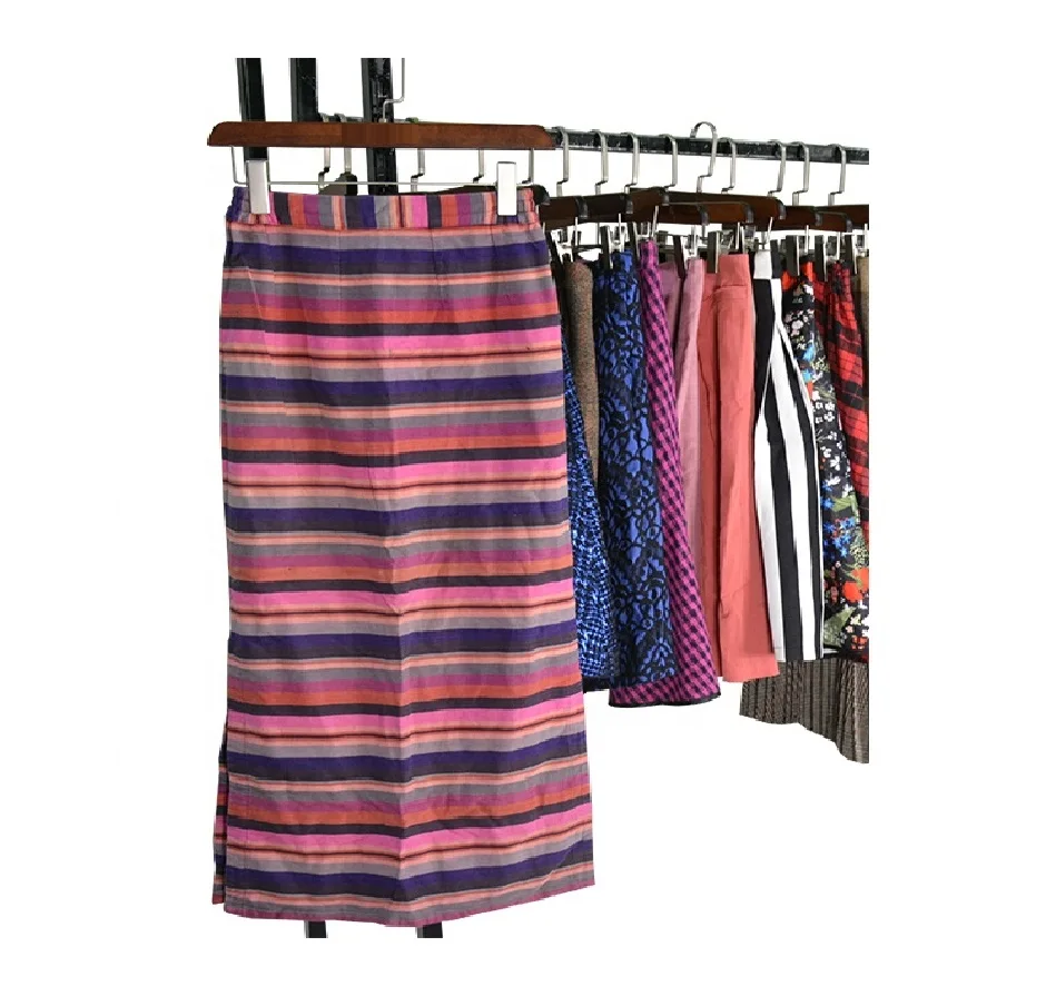 

100KG Per Bale Colourful Ladies Long Silk Skirt Free Used Women Clothes Wholesale