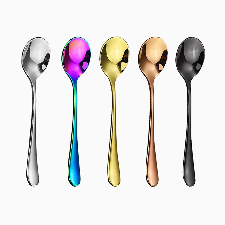 

Novel Design Heart Shape Stainless Steel Dessert Yogurt Salad Coffee Ice Cream Spoon Set, Silver,gold,rose gold,black,colorful