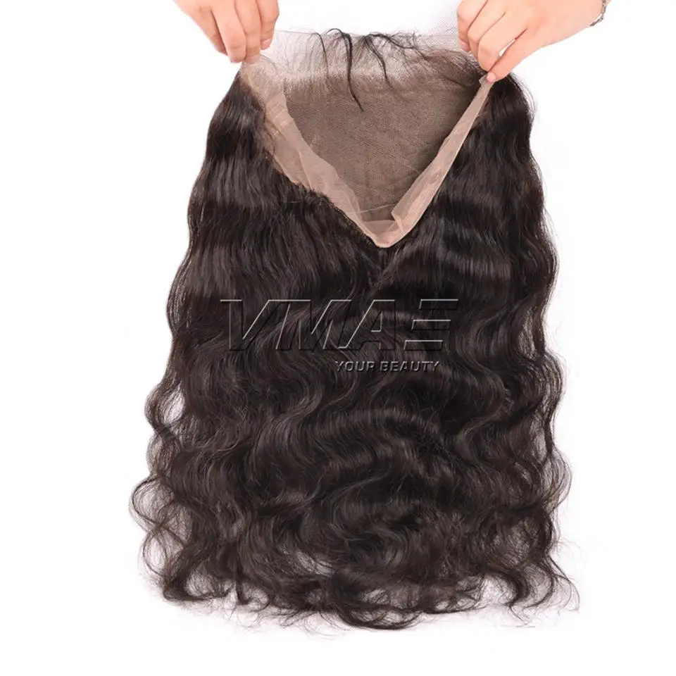 

VMAE Natural Color Indian Burmese Body Wave Kinky Straight 360 Lace Frontal Closure Virgin Human Hair Extensions