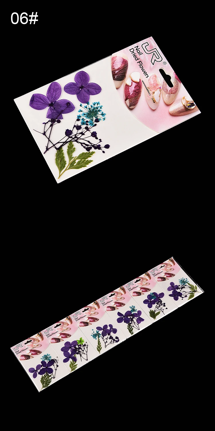 9 Colors Mixed Natural Dry Nail Flowers Wholesale 3d Nail Art