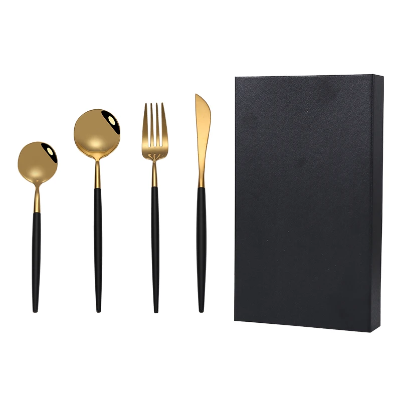 

304 stainless steel wedding bright portugal reusable gold cutlery set