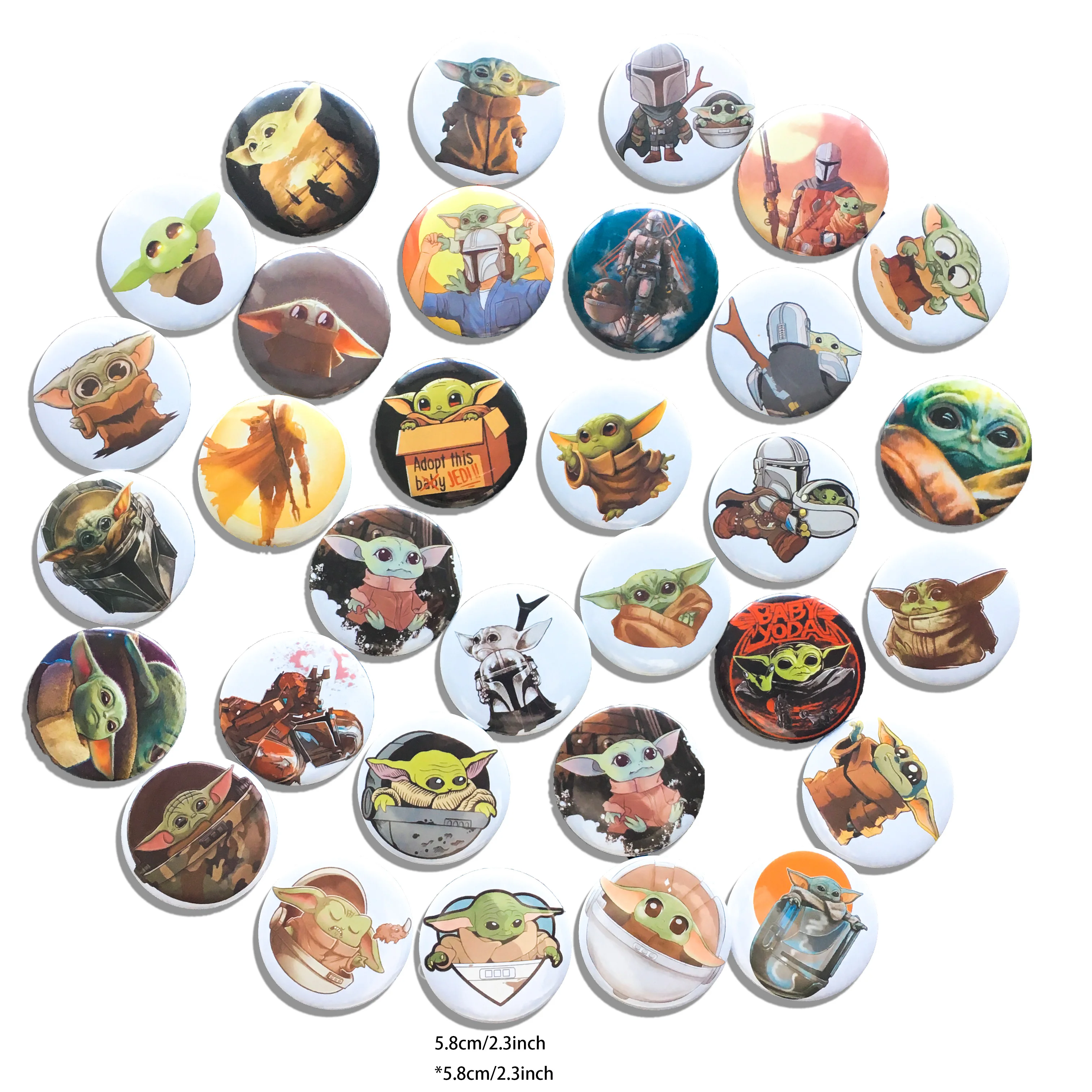

Baby Yoda Mandalorian Mando Inspire Cute Pin Assorted Buttons