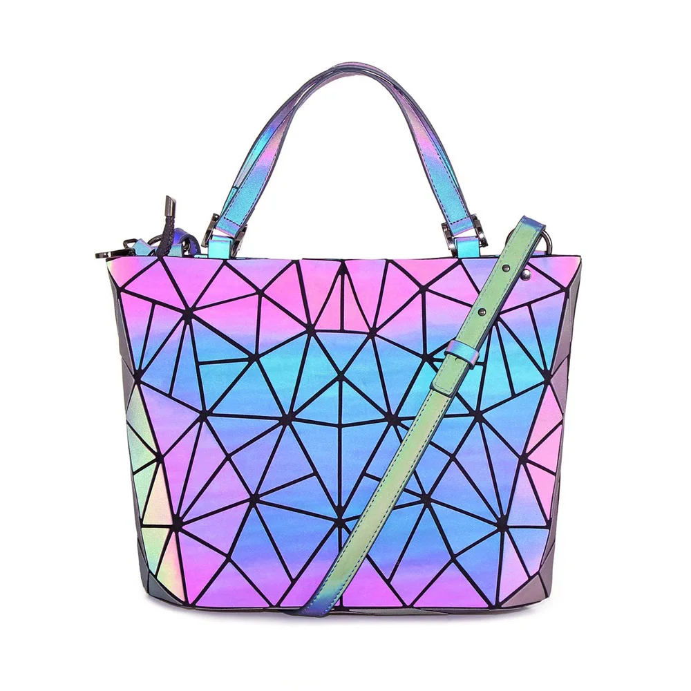

Latest Fashion Bolsas Feminina Laser Luminous Geometric Tote Handbag For Women
