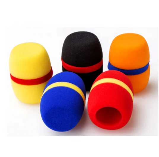 

Black Blue Yellow Orange Red Foam Mic Cover Handheld Microphone Windscreen