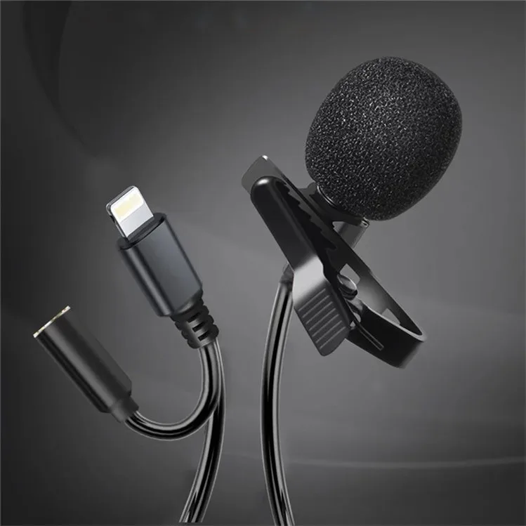 

Top Quality Wholesale Condenser Lapel Clip Lavalier Studio Microphone Mini Mic for Professional Recording Vlog for Iphone Ipad