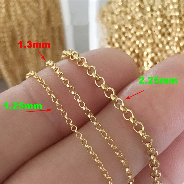 Hot Sale Fashion 14K Gold Filled Jewelry Rolo Chain Necklaces for Women DIY Making