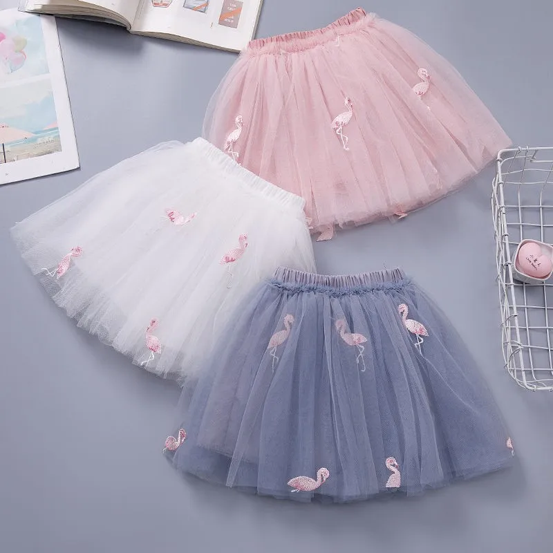 

3 layered korean girls fancy princess skirts girls' summer skirt pleated baby cloth pleater short, Pink white gray