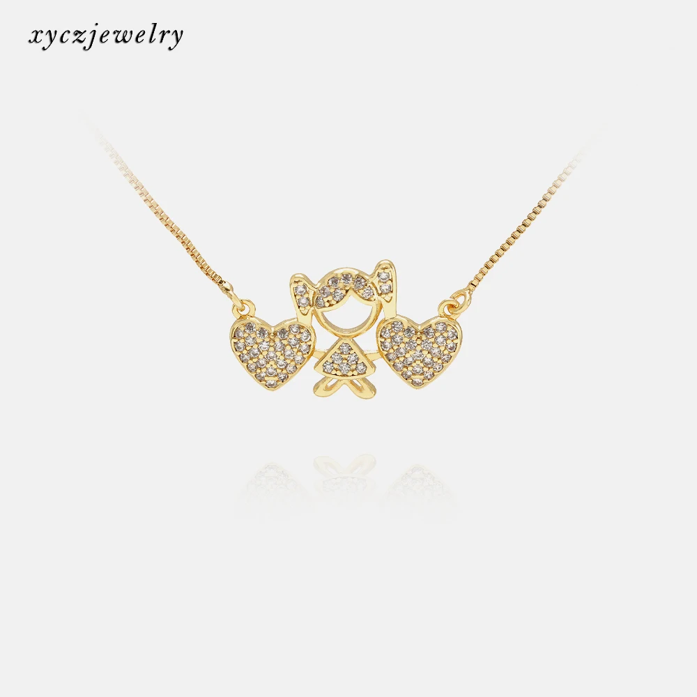 

Child Girl Cute Mothers day Birthday Gold Plated Heart Necklace, Gold or white