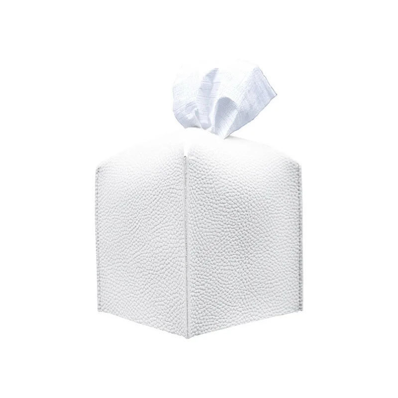 

Modern Decorative Custom Hotel Bathroom Toilet Container Nordic Luxury Leather Car Tissue Box, Black & white & light brown