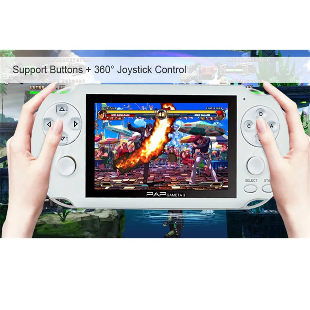 

Hot sale Retro Game Machine PAP-GAMETA II Mini 4.3 Inch Handheld Game Player 64 Bit Video Game Console, White/black