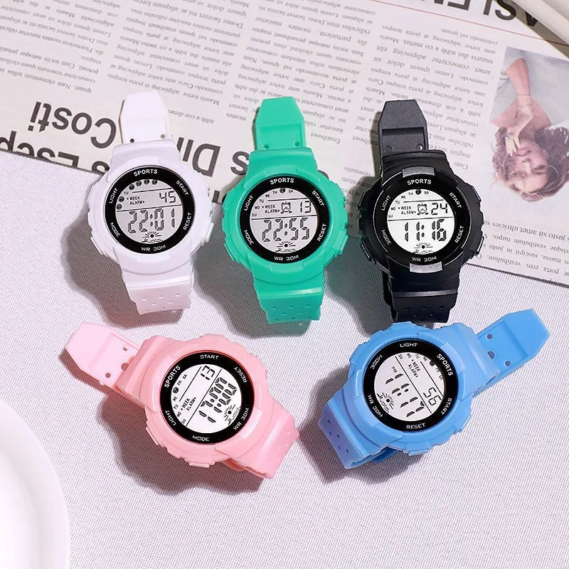 

Watches For Kids Girls 50M Waterproof Digital Electronic Watch Kid Student Sport Style Colorful luminous Clock Hours