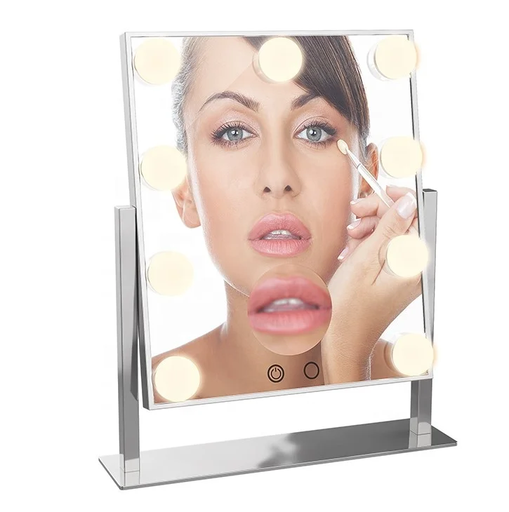 

Popular Style 3-color Changeable Hollywood Style Led Vanity Makeup Mirror Lights Kit With 9 Dimmable Bulbs, Cold light,warm light,natural light