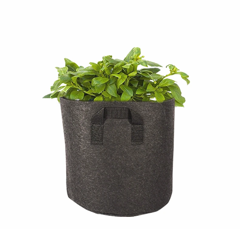 

7 Gallon Non Woven Felt Fabric Outdoor Garden Flower Vegetables Grow Bag Fabric Pot With Handles, Black color