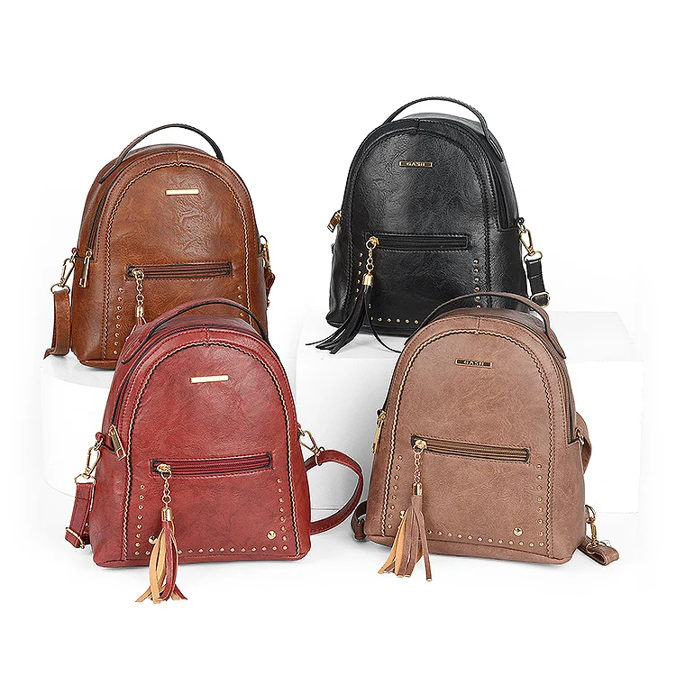 

2021 New Arrival Fashion Leisure Pu Leather Handbag Backpack For Women, As picture