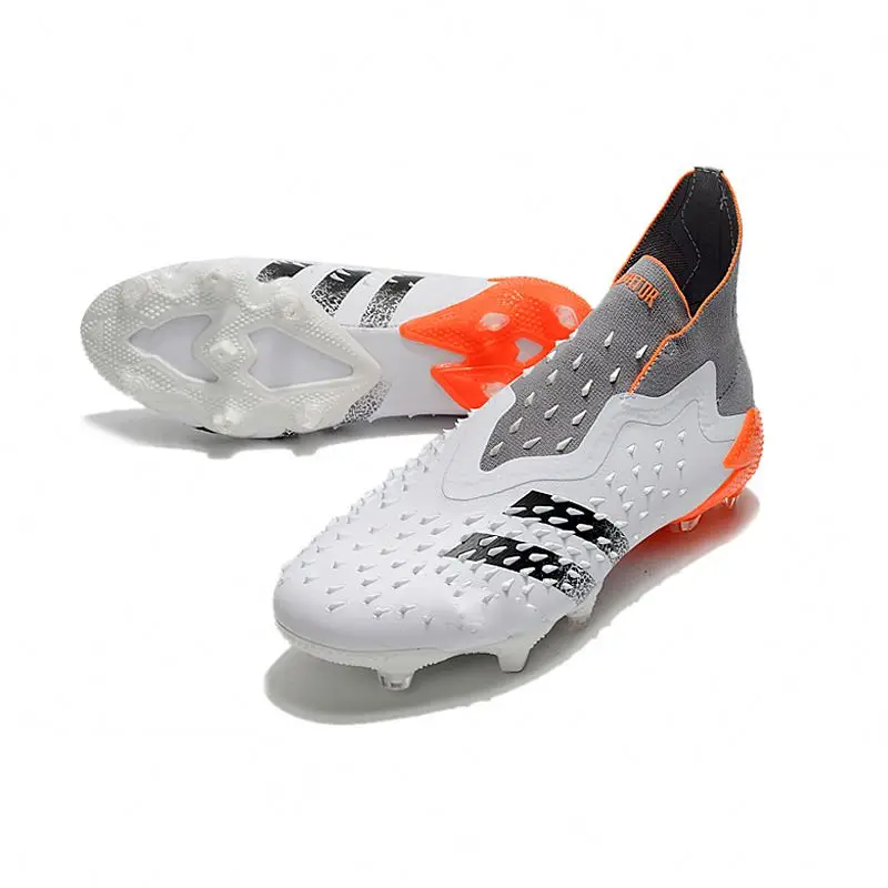 

3D Max 2021 Whitespark suit knitted FG football shoes PREDATOR FREAK + FG Soccer Shoes For Men