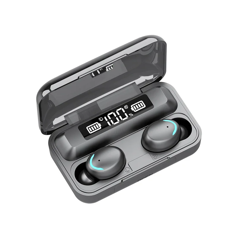 

2022 Mini Ipx7 Waterproof Gaming Audifonos Earphones F9 Headphones Fone De Ouvido Pro Mi Tws 5.0 True Wireless earphone TWS earp, Black
