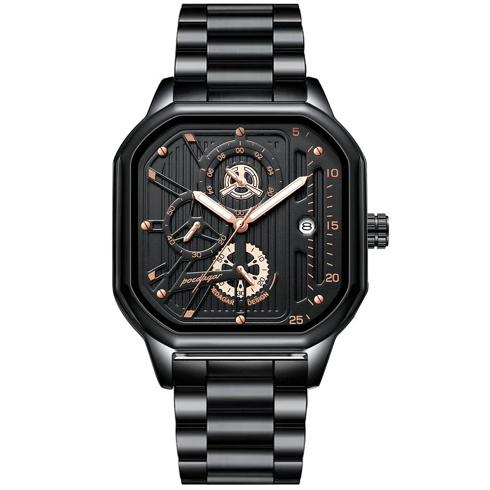 POEDAGAR New Hot 628 Men Watch Luxury Quartz Man Watches Waterproof Luminous Watch for Men Calendar Chronograph Sport Wristwatch