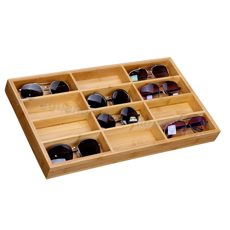 

Optical shop wooden decoration 8 and 12 pairs custom sunglasses display case drawer wooden eyewear display racks, Customized