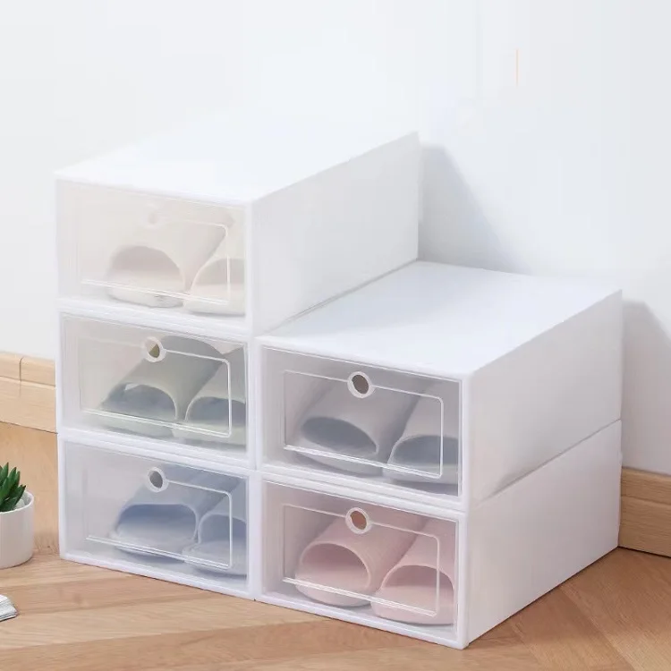 

2022 Hot Factory Customized Durable Stackable Transparent PP Home Storage Shoe Boxes Plastic Shoe Boxes