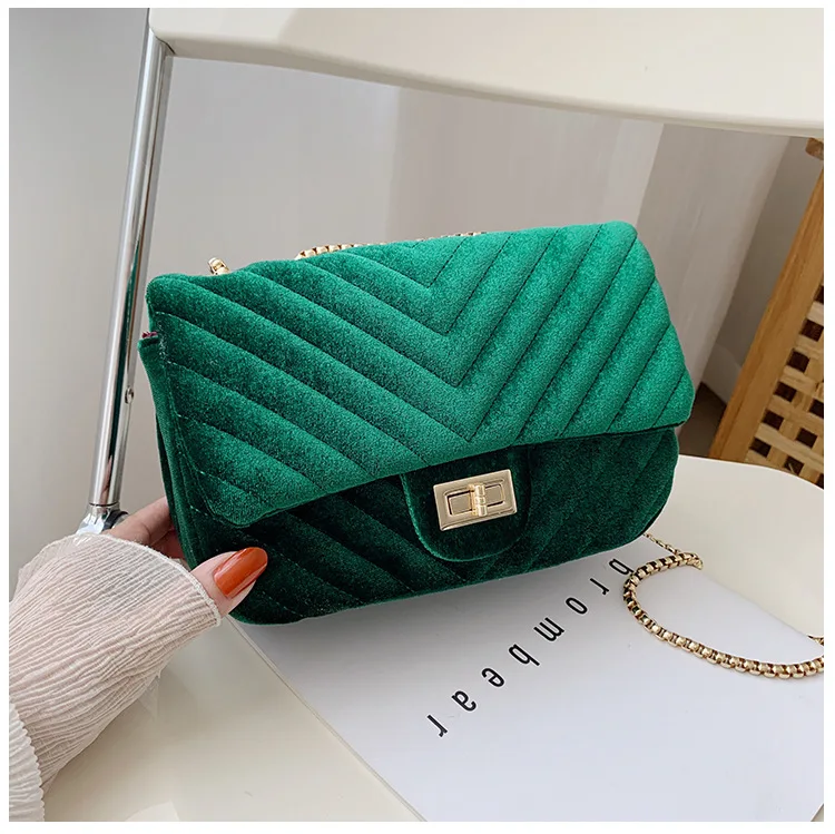 

Velvet Handbags for Women 2021 Women Luxury Fashion Handbags for Women Designer famous brands Chain Purses and Handbags Ladies