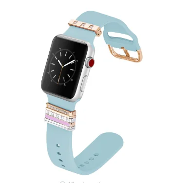 

Metal Buckle Silicone Watch Bands for Iwatch straps for Apple Watch Series 1/2/3/4/5 40MM 44MM 38MM 42MM, Various colors for you choose