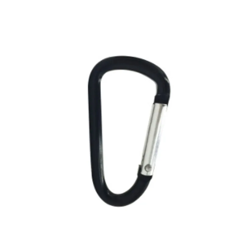 

D-type carabiner Climbing buckle kettle buckle Backpack buckle-bearing color aluminum alloy hook, Black