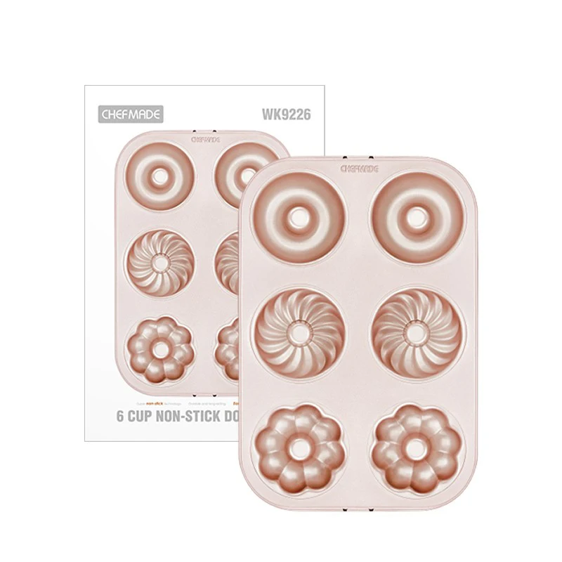 

New Reusable Three Flowers Shaped 6 Cups Nonstick Donut Baking Pan