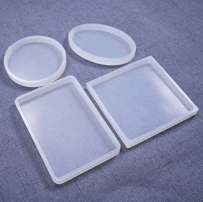 

Coaster Mold Square rectangle round epoxy Resin Casting DIY Silicone Mold, White