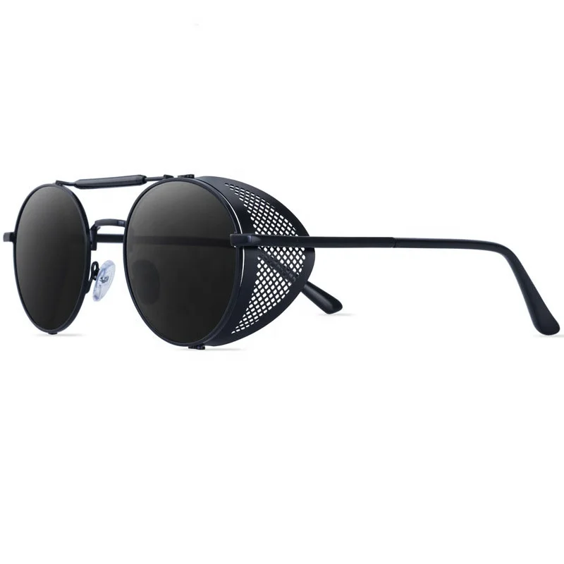 

2019 trendy sunglasses new style UV400 circular steampunk sunglasses, 7 colors