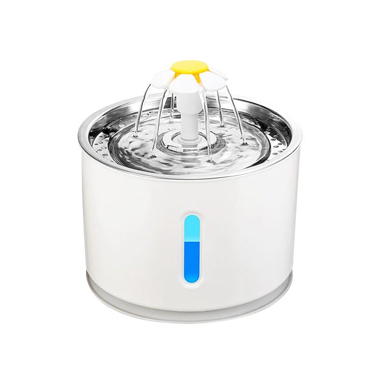 

Pet Fountain Cat Automatic Pet Fountain Auto Shut LED Light Charcoal Filter Dog Water Dispenser for Dog Cat, Blue gray