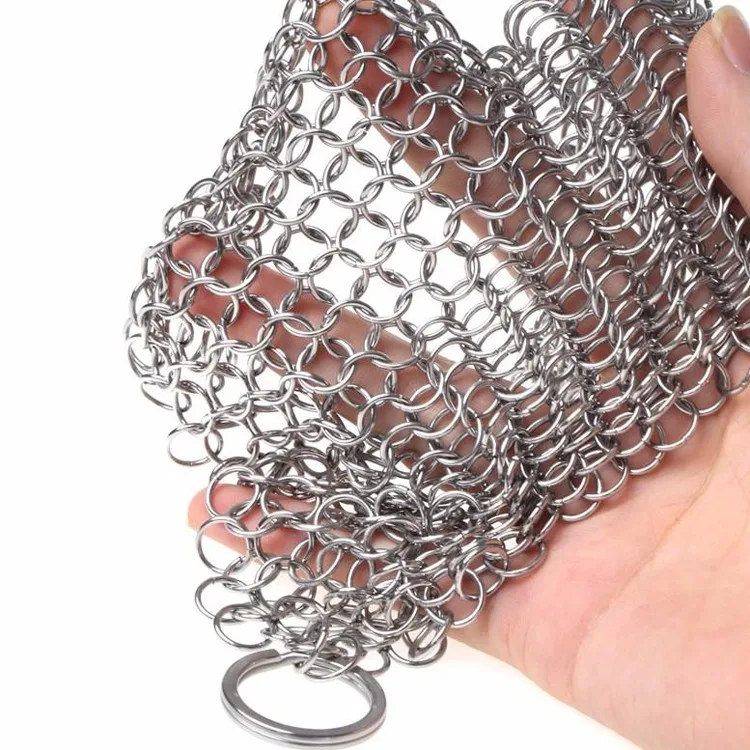 

304 316 316L stainless steel chainmail scrubber/cast iron cleaner