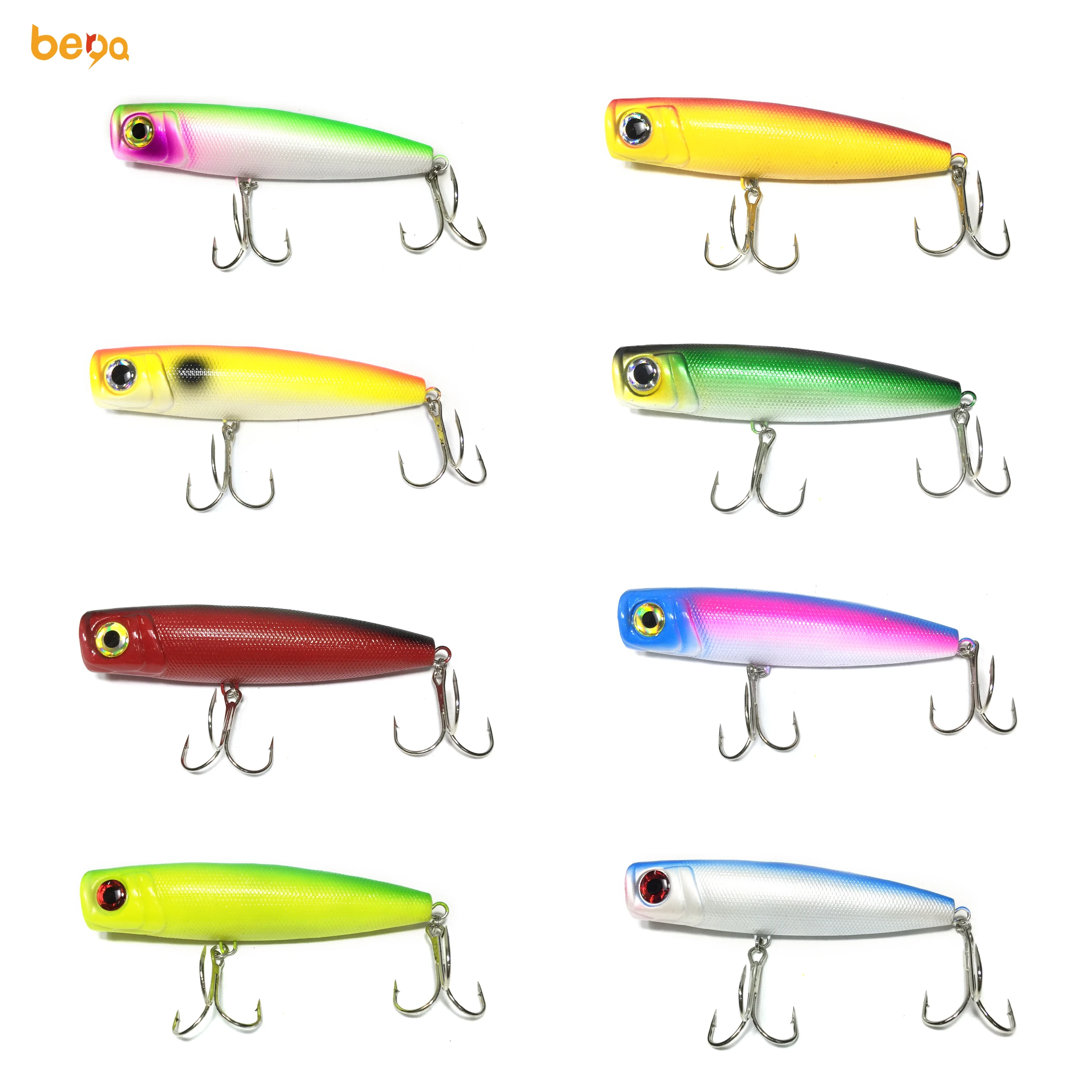 

40g Popper Fishing Lure Fishing Floating Popper Sea Fishing Lure Hooks Bait, Gray/yellow/green/blue ,customizable