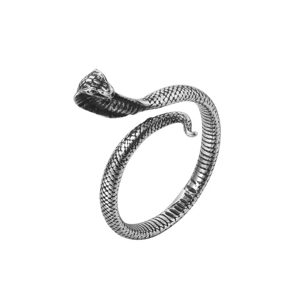 

2021 new hip hop jewelry Zodiac snake stainless steel personalized retro snake ring