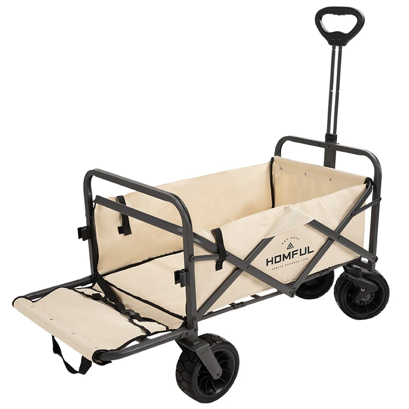 

HOMFUL new arrival outdoor camping foldable trolley durable four wheel storage cart
