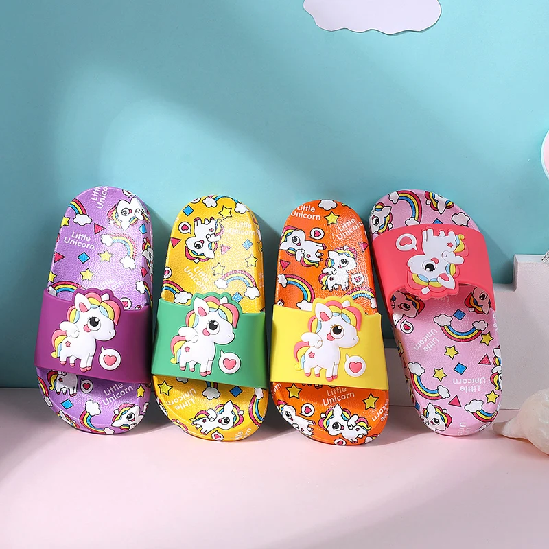 

2021 New candy cartoon children's sandals Comfortable Home Kids Slippers outdoor Anti-slip Children Baby Girls Boys Slippers, Purple, pink, orange,yellow