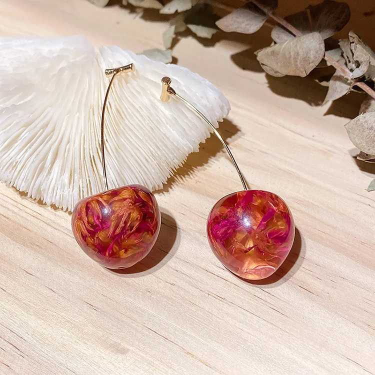 

fashion red cherry fruit earrings cute