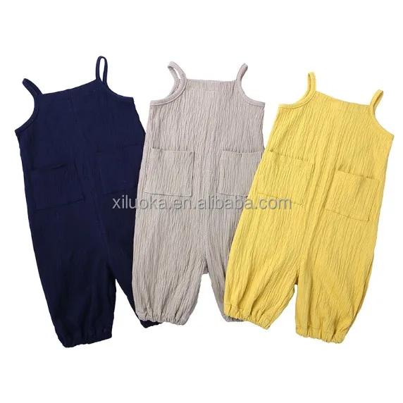

OEM Design Baby Clothes Summer Sleeveless Solid Cotton Baby Girl Romper, Picture