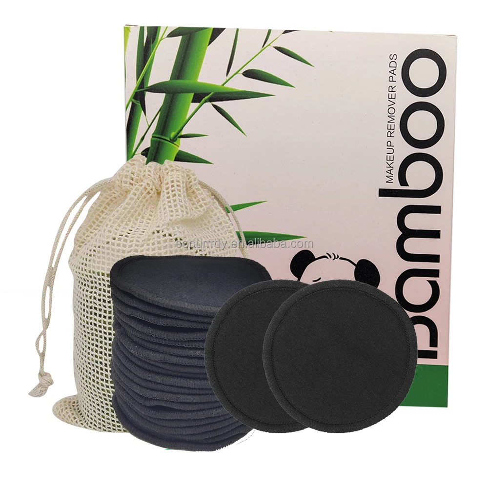 

Sopurrrdy Zero Waste reusable natural cotton round bamboo makeup remover cleansing pads, White or customized color