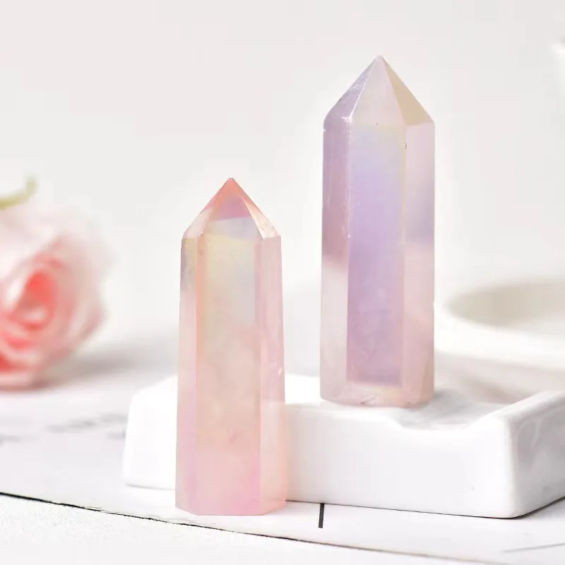 

Wholesale Natural Crystal Tower Energy Crystal Points Aura Rose Quartz Point healing natural gemstone for gift