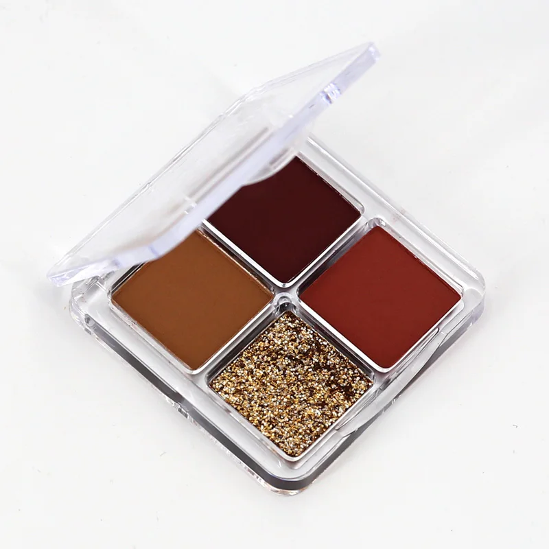 

wholesale makeup cheap 4 colors mini eyeshadow palette glittery eye shadow palette private label