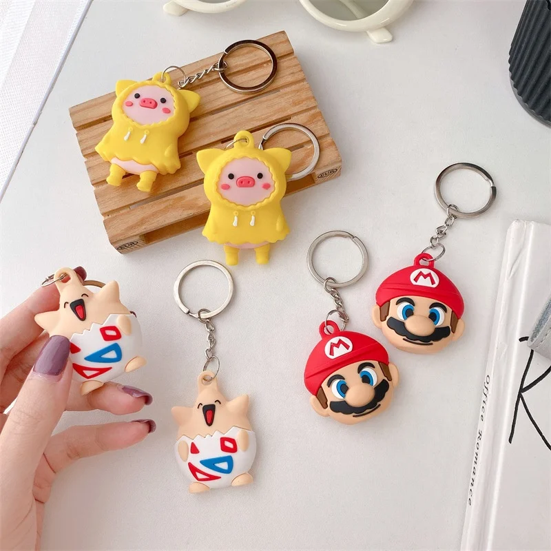 

Pokemon Togepi Animal Piggy Super Mario Case for Airtag for Apple Tracker Cover Finder Keychain Free Shipping