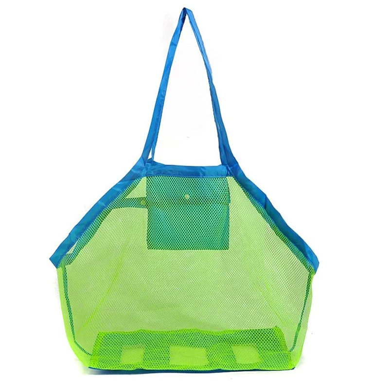 

Reusable durable nylon mesh tote beach toy storage bag sand beach toy carry bag for beach swim pool toys, Green , or custom color