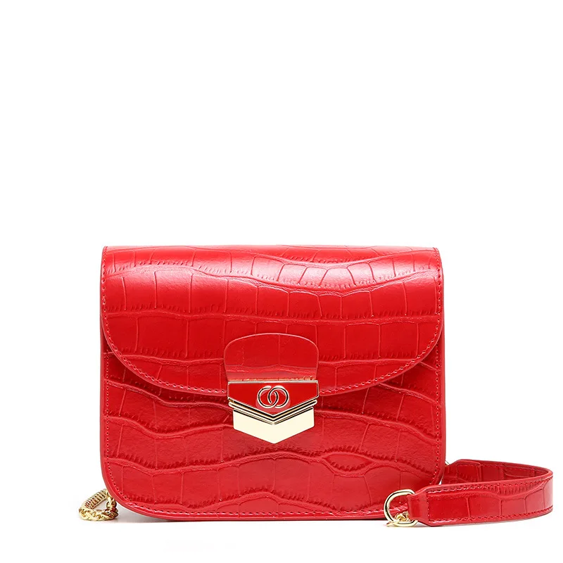 

TS4099 2020 style crocodile pattern messenger bag square women clutch shoulder bag genuine cow leather lady handbags