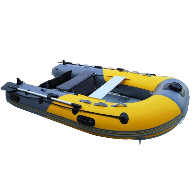 

4 person Inflatable boat Sports Fishing boat PVC dinghy 9 ft PVC boat Yellow