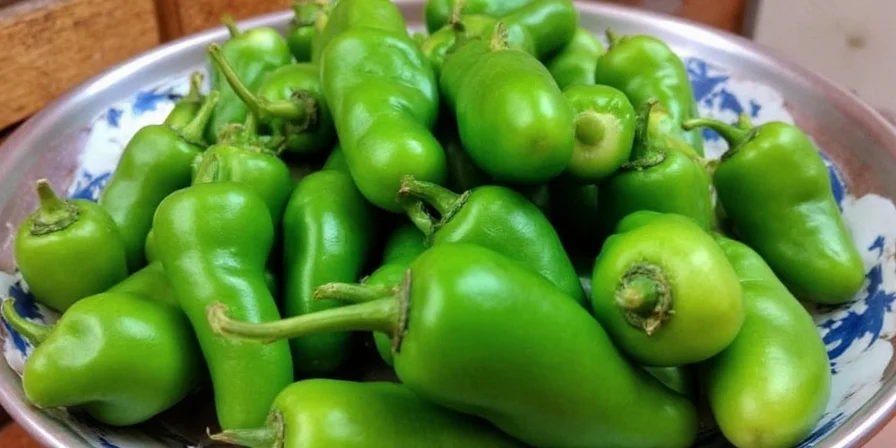 Close-up of a green serrano pepper
